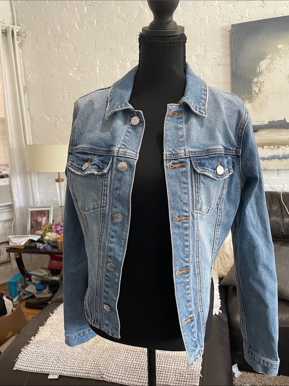See.o.ya Classic Light Blue Denim Jacket, cropped Women